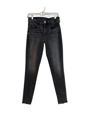 American Eagle Outfitters Dark Gray Soft Knit Hi-Rise Skinny Jegging Jeans